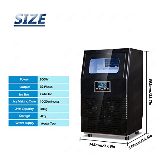 PanHuiWen Kommerzielle Eiswürfelmaschine 40 kg/24 Stunden EiswüRfelmaschine GroßE EiswüRfel Ice Maker mit LCD-Bedienfeld… – Bild 3