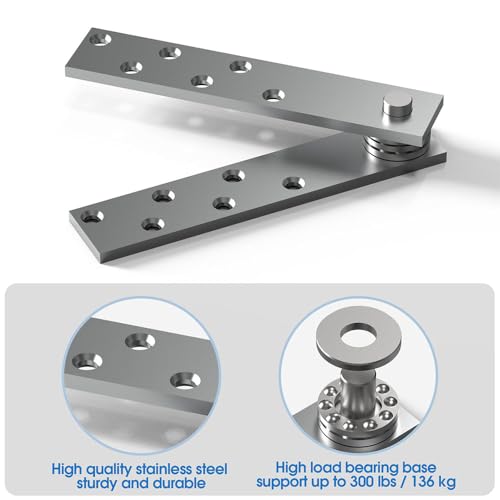 Charnière de porte cachée en acier inoxydable robuste style épuré argent - 4