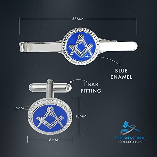 Boutons de manchette franc-maçon homme équerre compas argenté - 3