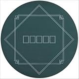 Round Poker Table Mat, Dark Green, 23.6 Inch Diameter, Rubber Material, Felt Surface, Water-Resistant, Anti-Slip, Portable with Carry Bag, 4 Player Card Game Mat