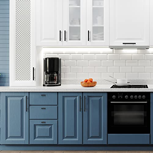 5 Pack 7-3/8 Inch Matte Black Cabinet Handles For Cabinets And Drawers Square Cabinet Door Knobs Stainless Steel Cabinet Pulls Kitchen Drawer Pulls With 5 Inch Hole Center Cabinet Door Handles #TOP7