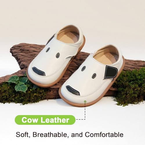 Image of Toddler Boys Closed Toe Sandals, Breathable Leather Kids Sandals with Dinosaur Pattern