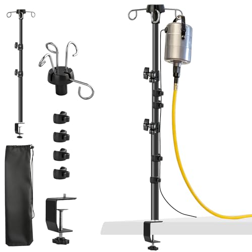 TRESSON Rotary Tool Hanger Adjustable Flex Shaft Stand with Table Clamp, Height Adjustable Rotary Motor Mount, Compatible with Foredom, Dremel, Grobet Tools