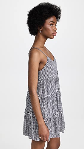 Z Supply Women's Carina Gingham Dress, Shadow, Black, Plaid, M #TOP3