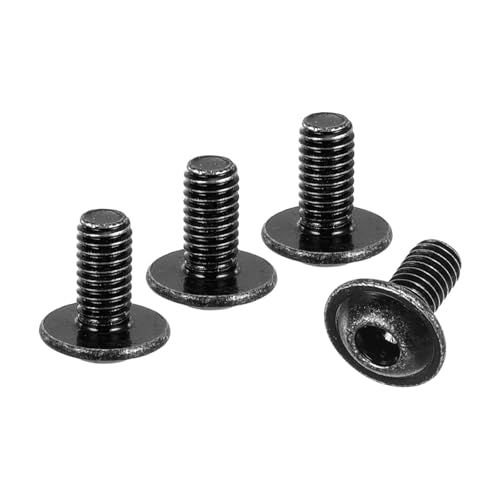 sourcing map Lot de 100 vis à tête cylindrique M3-0,5 x 6 mm à tête bombée en acier inoxydable 304, vis à machine entièrement filetées, noires