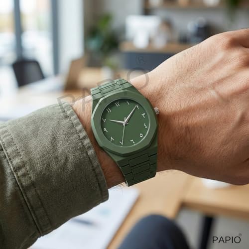 Image of PAPIO Modern Minimalist Polycarbon Analog Unisex Watch, Lightweight Touch Strap