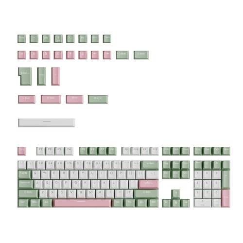 Touches vertes et blanches OEM pour clavier mécanique : lot de 134 keycaps double shot