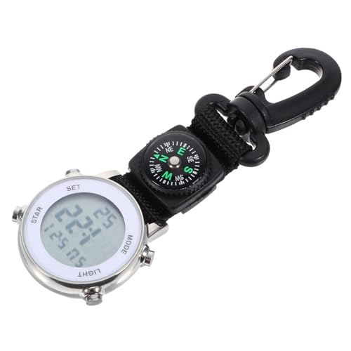 Reloj de bolsillo digital con mosquetón ABOOFAN para excursiones y diario