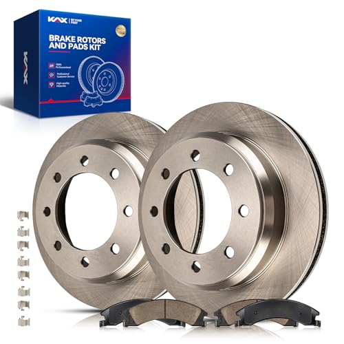 Image of KAX Rear Brake Kit, OE Brake Rotors and Ceramic Brake Pads | Fits Ford E-350 Super Duty 2008-2019 2021, Ford E-250 2008-2014, Ford E-150 2008-2014, Automotive Replacement Brake Kit