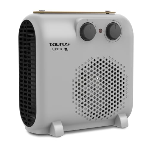 Taurus – Calefactor Tropicano Up&Down | 2000W | 2 Potencias de calor | Ventilador aire frío | Termostato Regulable | Led de encendido | Asa de piel | Posición Vertical y Horizontal | Hasta 20m2