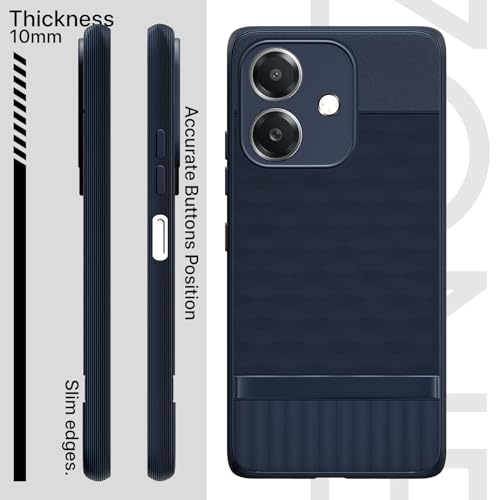 Image of Pikkme Back Cover for Oppo A3x 5G / A3x 4G / A3 5G Camera Protection 3D Hexa Cube Design Silicone Protective Bumper Case (Blue)