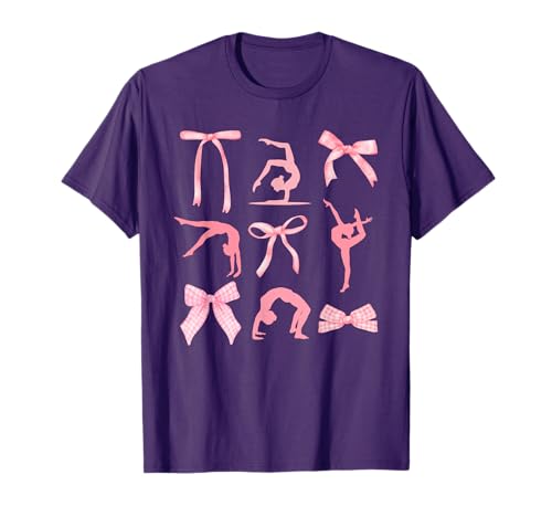 Coquette Gymnastics Bow T-Shirt for Women Girls Kids
