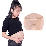 ICEVER Fake Pregnant Belly Full Silicone Pregnancy Belly Costume Fake Baby Bump for Photo Props Actor Performance (2-4 Months M size,Beige)