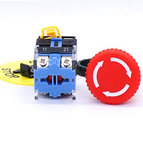 Taiss / 22mm not aus druckschalter 2 NC Roter Pilz Verriegelungs 10A 440V LA38A-02ZS