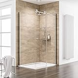 Schulte MasterClass Set Schiebetür inklusive Seitenwand und Duschwanne mit Rinne, alpinweiß, Größe: 200x90x120cm, 8mm Sicherheitsglas inkl, Fixil-Glassiegel, EP70812905-3 41 500 23 44