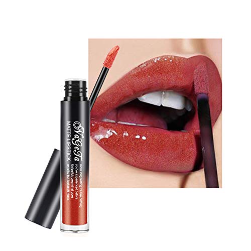 DAGEDA Liquid Lipstick, Long Lasting Waterproof Non-stick Matte Lip Gloss, Mirror Moisturizing Hydrating All-Day Wear Lip Glaze, Silicone Free, Cruelty Free (0.16 oz,25)