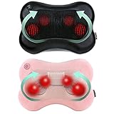 Zyllion ZMA-13 Shiatsu Pillow Massager Bundle (Black and Pink Velvet)