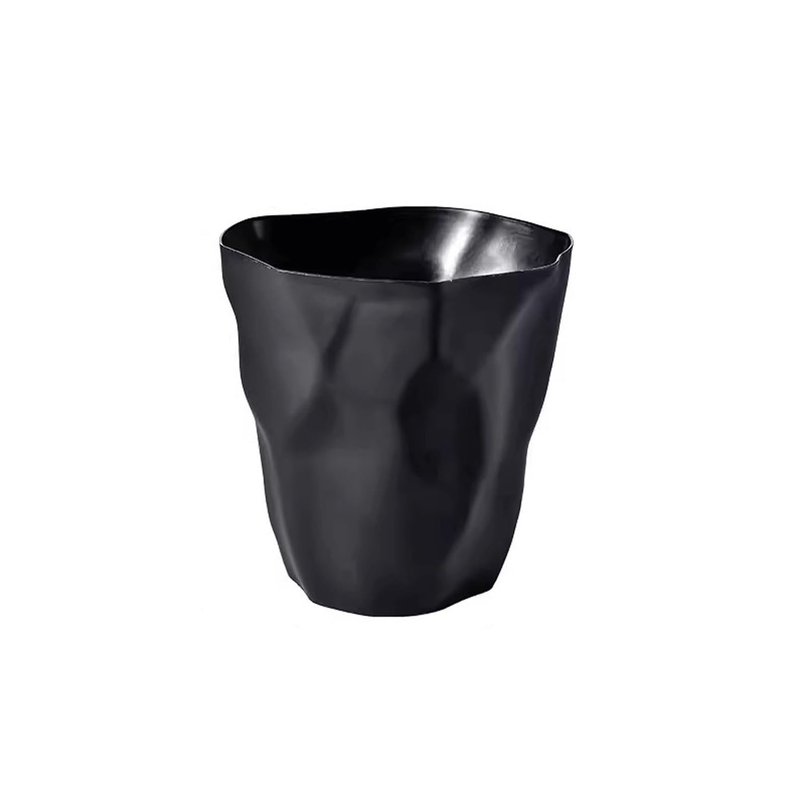 Poubelle noire grande et sans couvercle pour salon cuisine et bureau