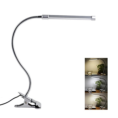 Qooltek LED Desk Lamp Clip on Light Book Reading Lights with 3 Lighting
