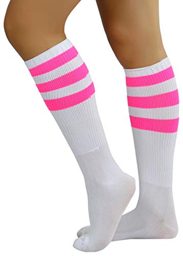 Image of ToBeInStyle Women's Premium Below Knee Athletic Socks w /Contrasting Wide Stripes