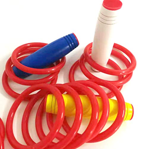 SBYURE 36 Pieces Plastic Toss Rings Toy Cubby Ring Toss Ring-a-Bottle for Kids Ring Toss Game,Speed and Agility Training Games,Speed and Agility Training Games,2.3 inch - Thumbnail 5