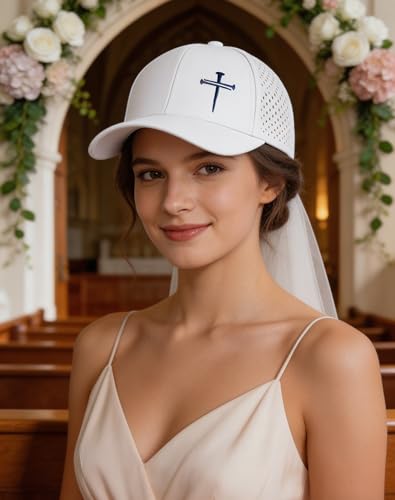 Image of Jesus 3 Nail Cross Hat Christian Religious Gifts for Christma with Embroidered - Adjustable Snapback Baseball Cap