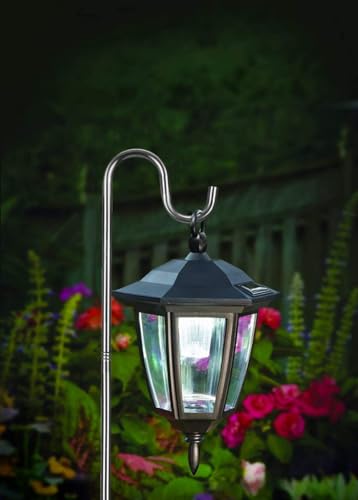 Harrms Schäferhaken Silber 195cm, 5-Zinken Vogelfutterspender Ständer, Höhenverstellbar & Wetterfest Metallhaken für Vogelfutterstationen, Laternen, Windspiele, Pflanzenampeln, Hochzeitsdeko