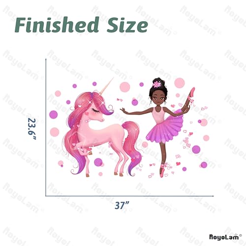 Vinilo decorativo ballet niña unicornio para pared miniatura 5