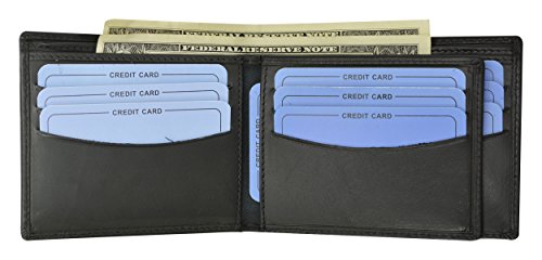 MOGA High End Leather Mens Bifold Wallet w/Middle ID Card Flap2