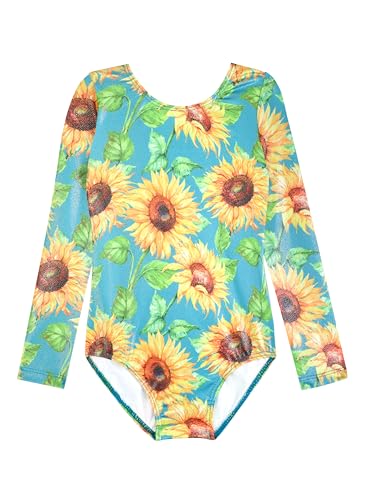HOZIY Long Sleeve Leotards for Girls Gymnastics Kids Toddler Tumbling Outfits Floral Unicorn Galaxy Rainbow Stripe Pattern