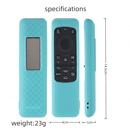Image of Silicone TV Remote Cover Compatible with Samsung Smart TV Remote 2023 BN59-01432G BN59-01432A (Samsung Smart TV 2023 Model Solar Remote Cover - Style 8, Luminous Blue - Style 8)
