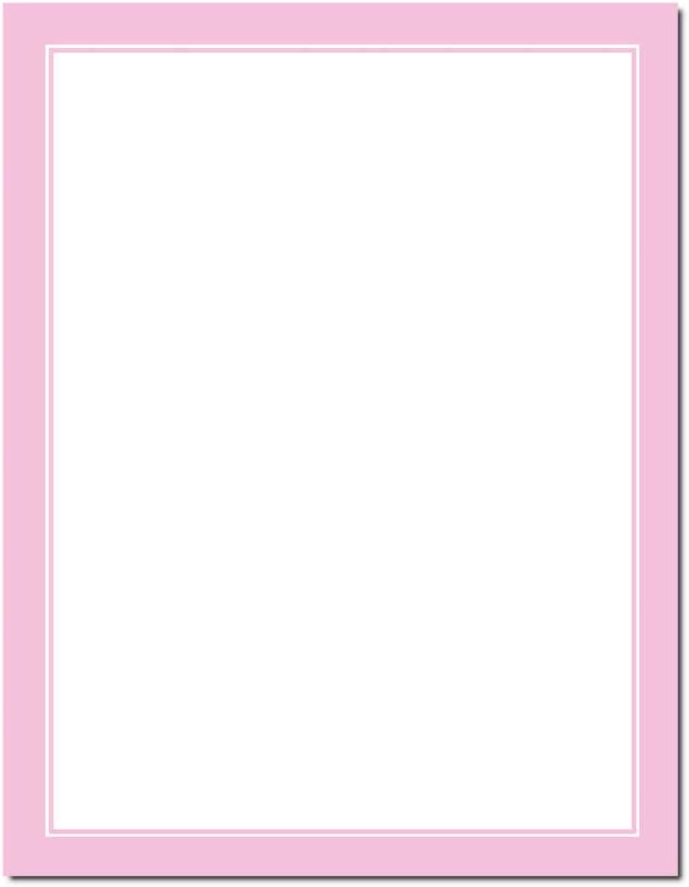 Basic Border Letterhead Laser & Inkjet Printer Paper - Pastels (Pink, 100 Pack)
