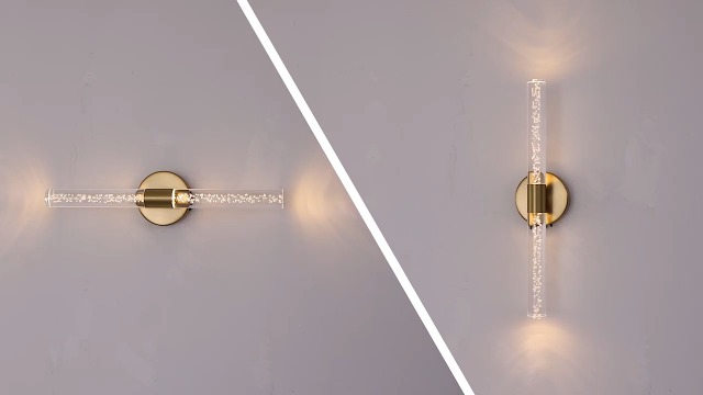 Image of Battery-Operated Wall Sconces Set of 2, Black 20'' Rechargeable Crystal Bubble Wall Sconce with Remote Control, 3000K-6000K Dimmable LED Wireless Wall Lights for Living Room Bedroom Hallway