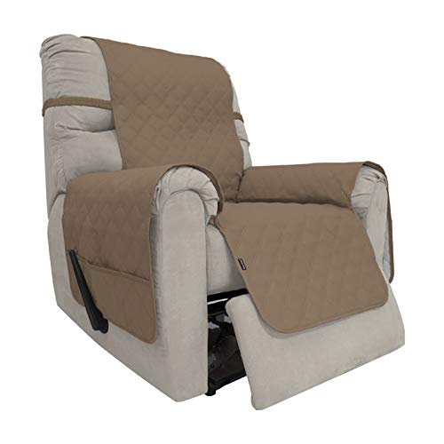 Easy-Going Sofa Slipcover Waterproof Recliner Chair Cover Non-Slip Fabric Couch Cover for Living Room Washable Furniture Protector for Pets Kids Children Dog Cat (Recliner,Brown)