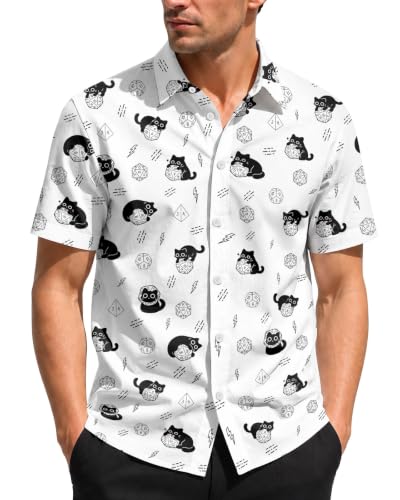 Image of 99TIMORO Horror Movie Men's Halloween Button Down Shirts Short Sleeve Top