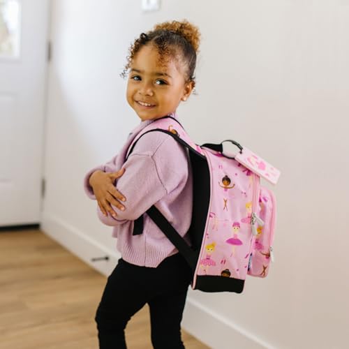 Image of Wildkin 12 Inch Toddler Backpack for Kids, Ballerina | Ages 3-7, insulated front pocket - coordinates with matching Wildkin nap mats and water bottles