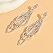Sparkly Silver Crystal Dangly Earrings for Women Trendy, Statement Cubic Zirconia Drop Dangle Earring Long Rhinestone Tassel Party Prom Ear Jewelry Gift (Silver)