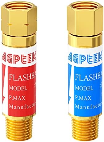 AGPtek Oxygen or Acetylene Flashback ARRESTORS Highest 9/16-18 Threads, B Size