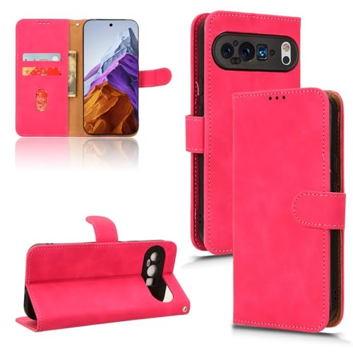 Étui portefeuille Google Pixel 9 Pro XL en cuir PU avec porte-cartes et dragonne