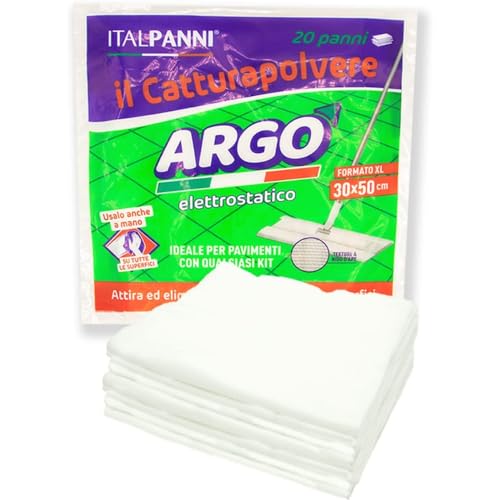 ITALPANNI - 20 chiffons captures de poussière XL 30 x 50 cm - Élasticité et texture gaufrée - Lave sols maison pour un nettoyage en profondeur - Multi-usage pour la maison et le bureau