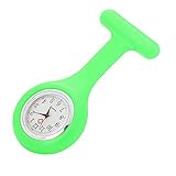 [page_title]-Skxinn Uhren Krankenschwesteruhr Damenuhr Uhr Pflegeruhr Ansteckuhr Silikon Hülle Schwesternuhr Brosche Taschenuhr Analoge Quarzuhr Ausverkauf(Grün,One Size)