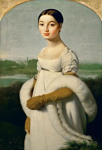 Tableau Mlle Caroline Rivière par Ingres - Impression Murale Vintage 60x90cm