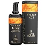 Satin Naturel Vitamin C Serum for Face 100ml – Hyaluronic Acid & Retinol – Anti Wrinkle, Hydrating and Dark Spot Care for Sensitive Skin – Natural, Brightening and Nourishing
