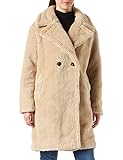VERO MODA Damen VMSCARLET Long Teddy Jacket Mantel, Safari, M