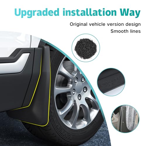 Image of Mud Flaps Compatible with Ford Explorer Accessories 2011-2019 Splash Guards All Weather Fender Guard Mudguards Sediment Protection No Need to Drill Holes