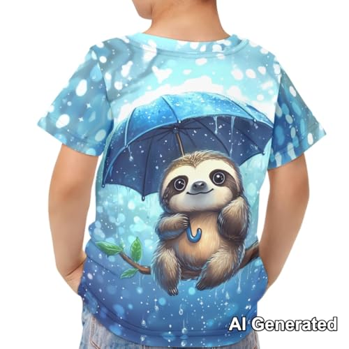Image of Xhuibop Kids Tshirts Girls Boys 3-16 Years Summer Clothes for Teens Loose Fitting Tops