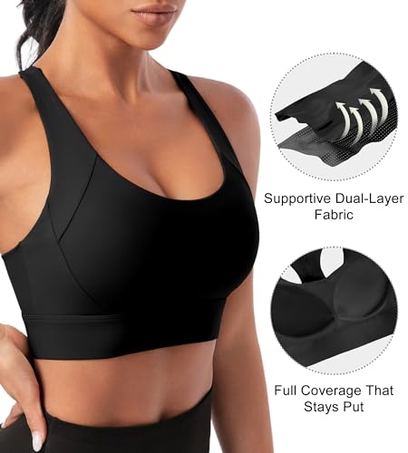 Sports Bras for Women High Support - High Impact Padded Racerback Sport Bra - Womens Push Up Running Gym Yoga Workout Tops3