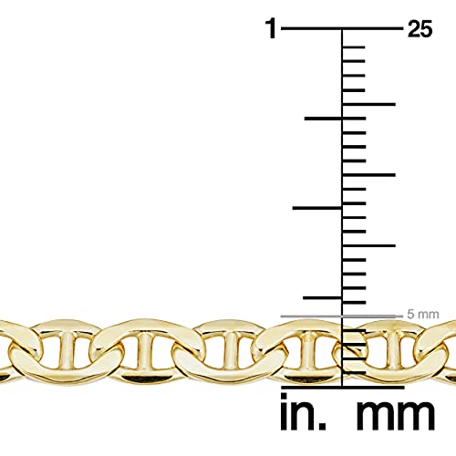 14K Yellow Gold Filled Mariner Link Chain Necklace (5 Mm, 24 Inch) #TOP3