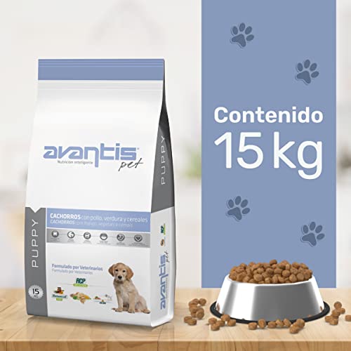 Avantis Pet Welpen - Futter für Hunde Welpen jeder Rasse, 15 kg, geeignet für Schwangere und stillende Mütter, sehr verdaulich mit Huhn, Gemüse und Getreide