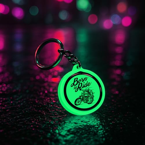 Image of Mi Glow Store Glow in Dark Keychain for Bike Men | Gift for Man | Bike Accessories | Charges in Light Glows in Dark | Key chain for Bike